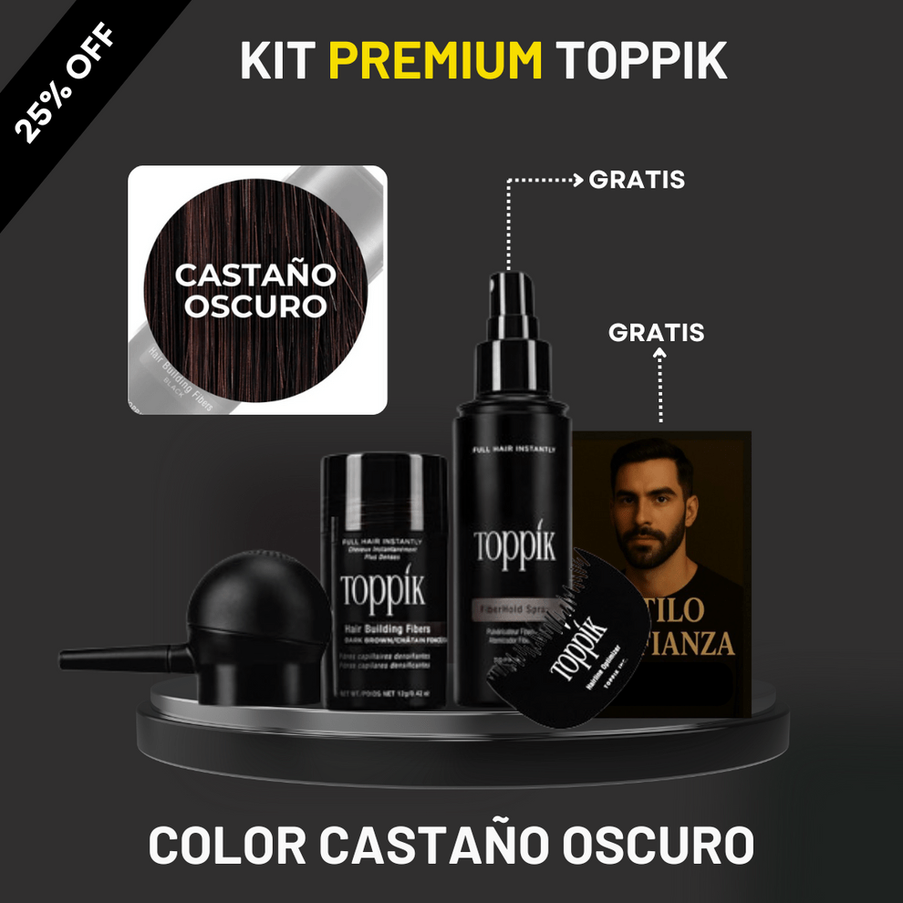 🎁 Kit Premium Toppik + Cobertura Total: Barba, Entradas y Canas en 30 Segundos - Eleganz Store